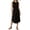 Black, variant on Women Summer Lightweight Breathable Dress Crew Neck Sleeveless Side Slit Midi Casual Sundress Beach Cover Up Dresses