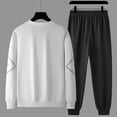 thumbnail image 4 of Valora Men's Casual Tracksuit Set for Daily Wear— Long Sleeve Sweatshirt and Pants Outfit for Home Outdoors Gym and Run White 4XL, 4 of 4