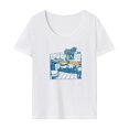 thumbnail image 1 of Camiseta básica de verano para mujer, camiseta básica de moda suave para viajar, ir de compras, 1 of 7