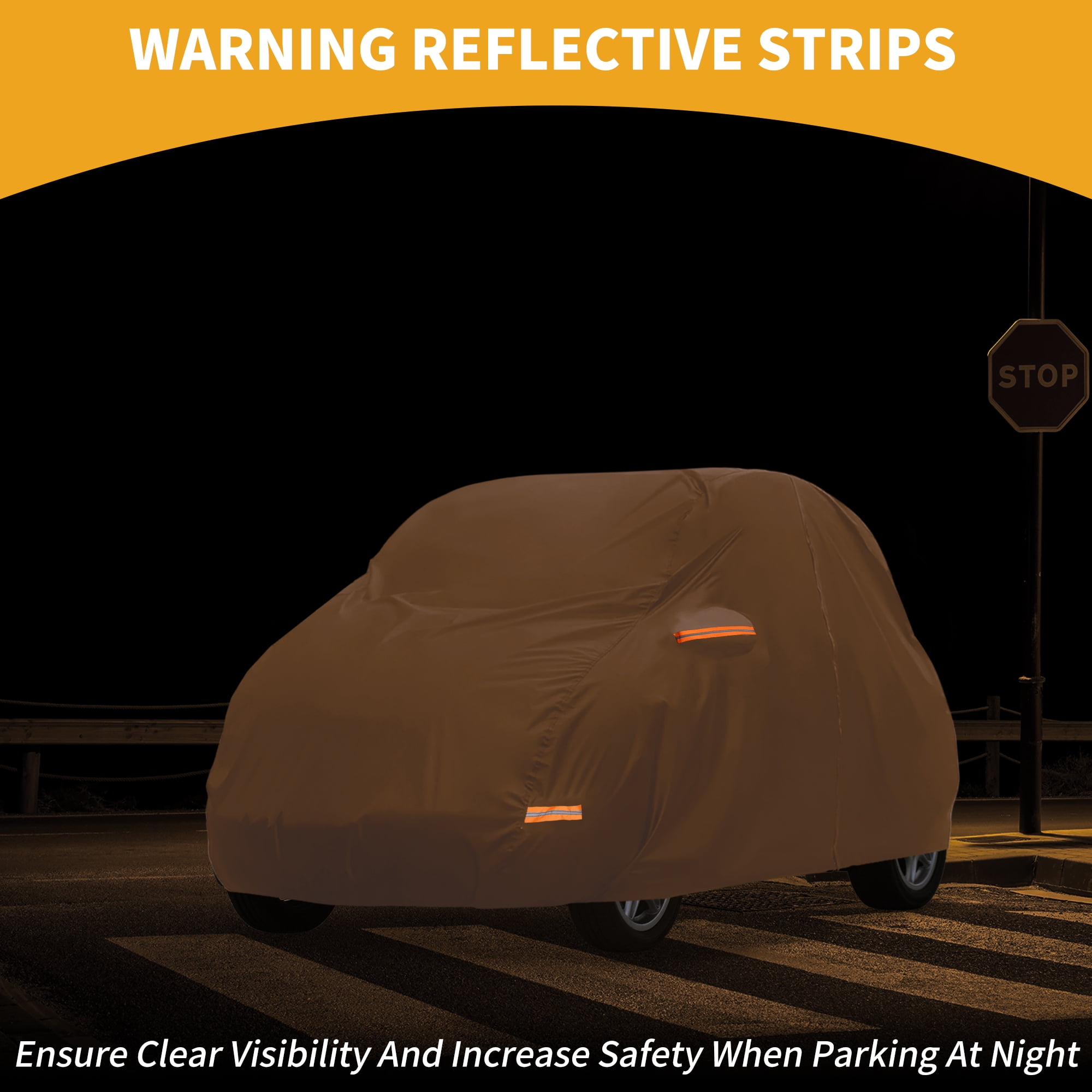 Unique Bargains Car Cover for Smart Fortwo 2007-2019 Aluminum Film with Left Zipper