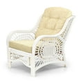 thumbnail image 6 of Malibu Lounge Armchair ECO Natural Rattan Wicker Handmade Design with Cream Cushion, White Wash, 6 of 7