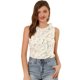 thumbnail image 1 of Blusa Floral Sin Mangas De Gasa Con Cuello Redondo Y Volantes Para Mujer Blanco XS, 1 of 6