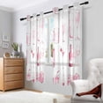 thumbnail image 2 of Yayeee Window Curtains Set of 2 for Living Room Light Filtering 63"x42", Pink Drink Pattern, 2 of 7