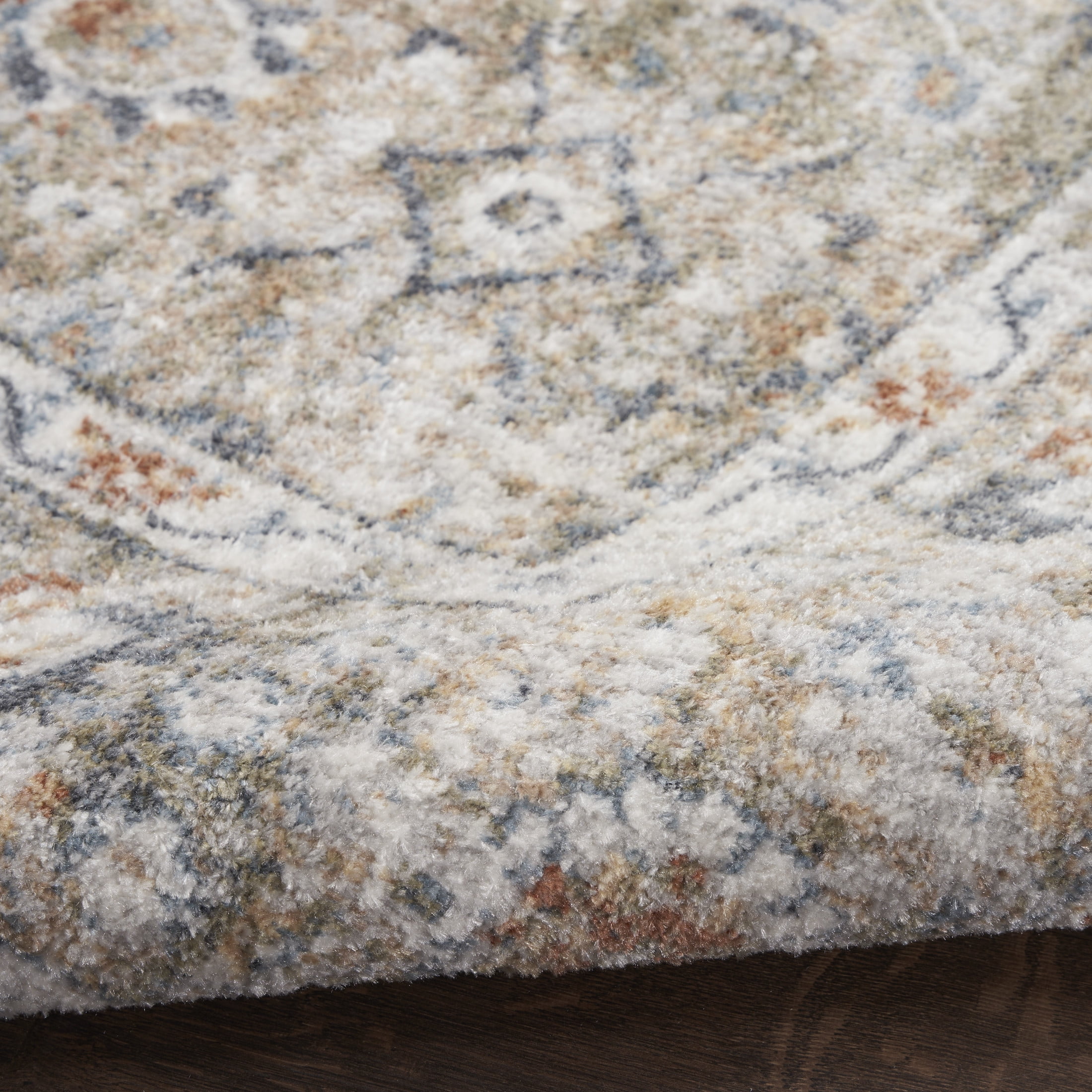 Nourison Astra Machine Washable 5'3" x 7' Gold Grey Vintage Indoor Rug