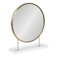 thumbnail image 1 of Kate and Laurel Maxfield Modern Tabletop Mirror, 18 x 22, Gold and White, Decorative Accent Mirror with Iron Base, 1 of 9