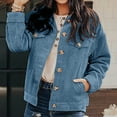 thumbnail image 4 of Women's Casual Lapel Loose Button Down Long Sleeve Corduroy Jacket with Pockets, 4 of 9