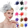 thumbnail image 4 of Yeetfub Fascinated Hat 1920s Accessories for Women Hat for Women Wedding Flower Cocktail Mesh Feathers Hair Clip Tea Party Headband ky Derby Hats Wedding Hats for Women,Wine, 4 of 4