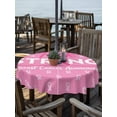 thumbnail image 2 of Outdoor Tablecloth with Umbrella Hole Zipper Pink Ribbon Round Tablecloth 54" Waterproof Outside Table Cloth Breast Cancer Awareness String Symbol Patio Table Cover Tablecloths for Picnic Party, 2 of 8