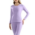 thumbnail image 4 of Comdrip Ropa Termica Mujer Frio, Womens Thermal Set Polyester Thermal Underwear Warm Thermal Top and Bottom Multiple Sizes Thermal Base Layer Women Purple XL, 4 of 5