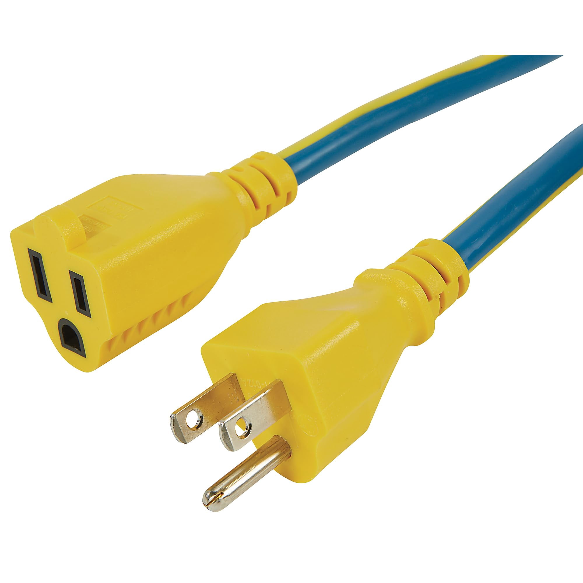 Strongway Outdoor Extension Cord, 50ft., 14/3 Ga. 15 Amps, Blue, Yellow