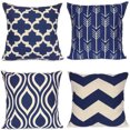 thumbnail image 1 of Linen printed pillowcase four piece set comfortable soft home decor detachable pillowcase, 1 of 4