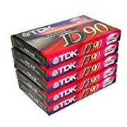 TDK Dynamic Performance D90 High Output IEC I / Type I - 5 Pack Audio Cassette Tapes