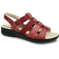 thumbnail image 1 of kozi Sandale Compensée Décontractée Confortable pour Femme, Mocassin à Enfiler avec Bande Élastique et Bout Rond Ouvert, Rouge, Taille 8, 1 of 8