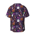 thumbnail image 2 of KLL Halloween Sweet Candy Print Men's Shirt Short Sleeve Button Down Summer Cuba Beach Shirts- XX-Large, 2 of 7