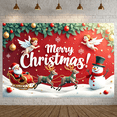 thumbnail image 6 of Decorative Design Merry Christmas Polyester Material Party Backdrop Festive Decoration With Santa For Holiday Celebration Indoor Decoration Christmas Party, 6 of 9