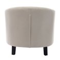 thumbnail image 6 of INCLAKE Modern Linen Fabric Rubber Wood Foam Pine Poplar Plywood MDF Solid Print Barrel Accent Chair, Tan, 6 of 7