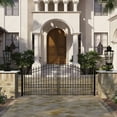 thumbnail image 2 of ALEKO Garden Steel Dual Swing Driveway Gate 18 feet London Style Black, 2 of 16