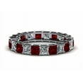 thumbnail image 2 of HeartsAndYou 1.5ct Natural Red Garnet Eternity Wedding Band Ring 100% 14k SOLID White Gold, 2 of 9