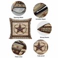 thumbnail image 6 of Texas Star Brown Pillow Covers 18x18 Inch, Country Star Rustic Vintage Wooden Linen Pillowcase with Invisible Zipper, Decorative Throw Pillow Covers Cushion Case for Couch Sofa Bed Living Room, 6 of 9