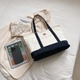 thumbnail image 4 of Bolso de hombro de lona para mujer, Bolso de contraste de Color de gran capacidad, Bolso de viaje diario, 4 of 9