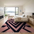 thumbnail image 3 of ODIKA Geometric Contemporary Bold Interlocking Maze Grid Pink Abstract Refined Non-Slip Chair-Friendly for Dining Room, Basement, Large Office, 3 of 7