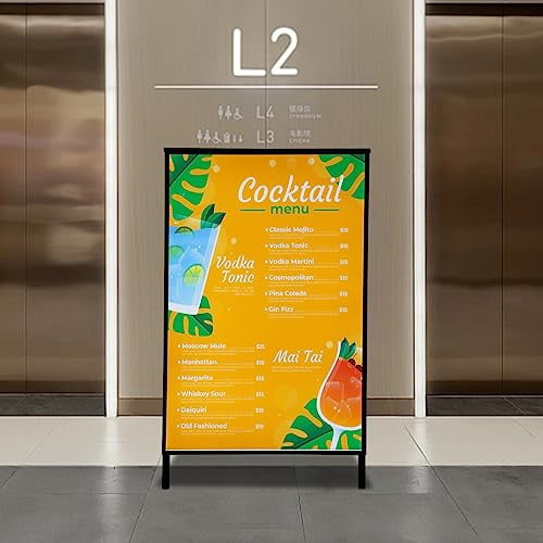 LED Movie Poster Frame Free Standing LED Light Box Display Sign Holder for Movie Poster Advertising Display 23.6"x35.4"