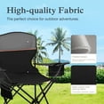 thumbnail image 2 of Sophia & William Camping Chairs 2 Pack Portable Outdoor Folding Chairs with Cooler Bag & Side Pocket, Black, 2 of 9