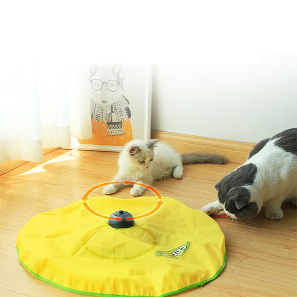 OUTOP Intelligent Cat Toys Moving Feather Interactive Cat Toy Kitten Automatic Pet Toy