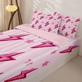 thumbnail image 3 of Homewish Pink Lightning Zipper Full Size Comforter Sets with Fitted Sheet and 2 Pillowcases For Girls,Glitter Stars Zipper Bedding Set,Pink Reversible,4-Piece, 3 of 7