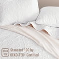 thumbnail image 6 of Exclusivo Mezcla Oversized King Quilt Bedding Set, Lightweight Vintage California Cal King Size Quilts with Pillow Shams, Soft Bedspreads Coverlets for All Seasons (112"x104", White), 6 of 8