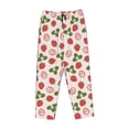 thumbnail image 4 of Naloa Strawberries And Leaf Print Women’s Ultra-Soft Comfy Pajama Lounge Pants with Pockets & Drawstring, 4 of 8