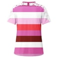 thumbnail image 5 of Camisas de Manga Corta para las Mujeres Impresión Cuello Redondo Suéter Encaje Camisa, Blusa de Verano Casual para las Mujeres, 5 of 5