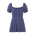 thumbnail image 2 of Lucakuins - Blusa informal de verano para mujer, camisetas de manga corta con botones para ropa de calle Lucakuins  moda, 2 of 10
