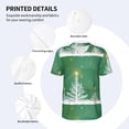thumbnail image 3 of Rateoe Christmas Green Pattern Men’s Baseball Short Sleeve Polo Shirt, Midweight Men's Shirt Golf Shirt Polo Shirts Quick Dry Short-Small, 3 of 7