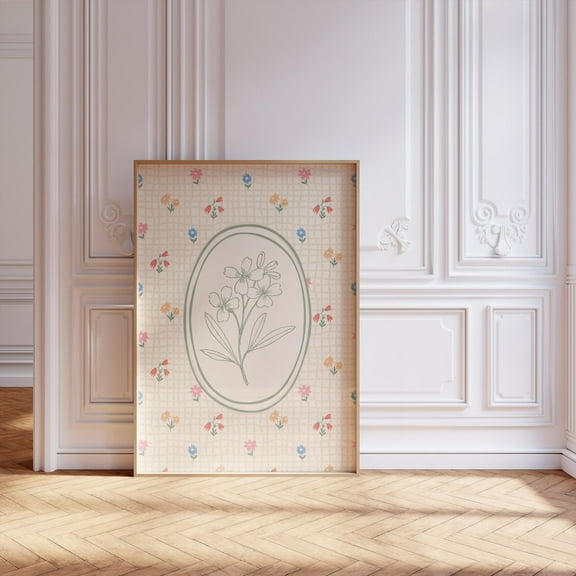 Loveshackfancy Floral Wall Art, Vintage Grandmillennial Style Pdf 5 Size Options Home Decor #524, Unframed Poster Size 8x12