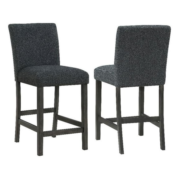 Alba Boucle Upholstered Counter Chair Black (Set of 2)
