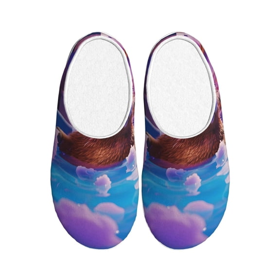 Kdxio Capybara Bathtub Fun Women's Men's Slippers Plush Slip-On House Slipper for Winter Indoor Soft Cushion Non-slip Fluffy Slides Slippers-35/36