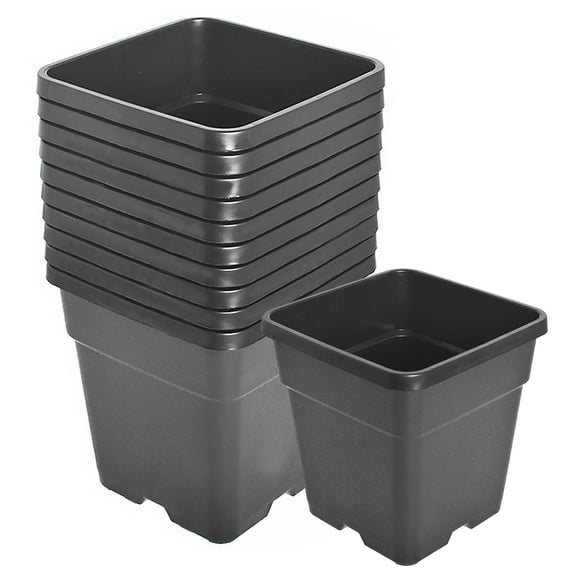 hostic 10-Pcs Black 7 Gallon Square Seedling Pots Plastic Plant Pots Seedling Cups Nursery Pots Plant Containers
