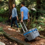 Igloo 52 QT Overland Ice Chest Cooler with Wheels, Gray and Blue