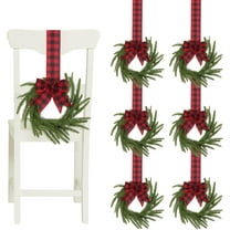 Dalrosia Mini Christmas Wreath for Cabinets Kitchen, 9Inch Hanging Small Christmas Wreaths with Red Bows Cedar Branchs Red Berry Clusters for Kitchen Cabinet Fireplace Window Front Door Wall Decor