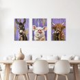 thumbnail image 3 of ZHONGYUTONG 3 Piece Farm Animal Wall Art Funny Highland Cow Donkey Pig Painting Animal and Flower Pictures Farmhouse Canvas Prints Home Decor Framed (12.00" x 16.00" x 3PCS), 3 of 5