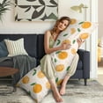 thumbnail image 5 of Orange Fruit Print Body Pillow Cover 20x54 - Soft Long Pillow Case with Invisible Zipper, Cute Kawaii Orange Illustration Design, Breathable Maternity Pillow Protector, 5 of 5
