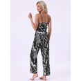 thumbnail image 4 of DARING DIVA Women's Satin Loungewear Leopard Print Cami Spaghetti Pajama Sets S Jet Black, 4 of 7