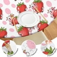 thumbnail image 4 of White Cow Strawberry Pattern Round Fitted Tablecloth with Elastic Edge,Dining Table Cover Waterproof,Outdoor Round Tablecloth for Camping,Dining,Indoor and Outdoor, 4 of 7