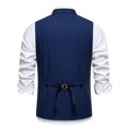 thumbnail image 6 of VNKIDY Men Outerwear Vests Classic Retro Stand Collar Sleeveless Vest Solid Color Button Gilet For Formal Casual Layered Vest Garment Classic Outerwear, 6 of 9