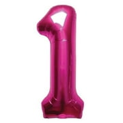 Number 1 - Magenta Helium Foil Balloon - 34 inch