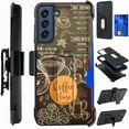 thumbnail image 1 of Compatible with Samsung Galaxy S22 6.1" Hybrid Card Holster Phone Case Cover (Coffee House), 1 of 1