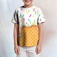 thumbnail image 2 of Xudanell Boys T Shirts Size 4-12 Ice Cream Short Sleeve Shirt for Kids (Yellow, 6-7 Years), 2 of 5