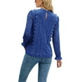 thumbnail image 2 of Gomelly Women Tops Long Sleeve Tunic Blouse Casual Shirts Ladies Sexy Work T Shirt Floral Lace Hidden Green S, 2 of 3