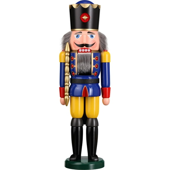German nutcracker King blue, height 50 cm / 20 inch, original Erzgebirge by Seiffener Volkskunst
